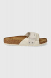 Birkenstock papuci din piele Oita femei, culoarea gri, 1024226