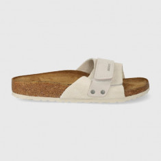 Birkenstock papuci din piele Oita femei, culoarea gri, 1024226