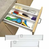Separator Sertar Extensibil Snap Fit, 35-53cm, Plastic, Organizator Modular Bucatarie/Birou, 2 Bucati