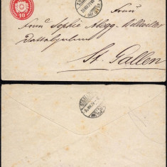 Switzerland 1879 Postal History Rare Cover Zurich to St Gallen DB.254