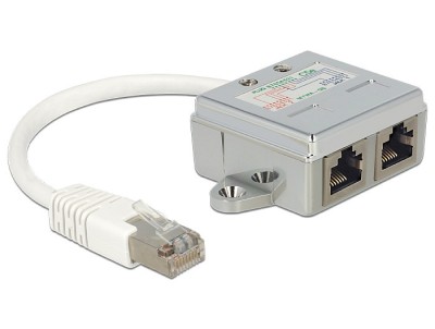 RJ45 PORT DOPPLER 1 X RJ45 STECKER &amp;gt; 2 X RJ45 BUCHSEN (2 X E 65177 DELOCK foto