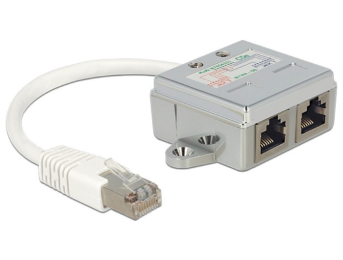 RJ45 PORT DOPPLER 1 X RJ45 STECKER &gt; 2 X RJ45 BUCHSEN (2 X E 65177 DELOCK