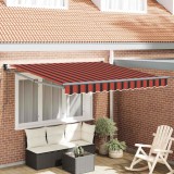 vidaXL Pergolă retractabilă manuală, portocalie și maronie, 350x250 cm