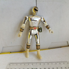 bnk jc Power Rangers Ranger Metallic Silver White 1995 Bandai 5.5"