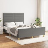 VidaXL Cadru de pat fără saltea, gri &icirc;nchis, 140x200 cm, textil