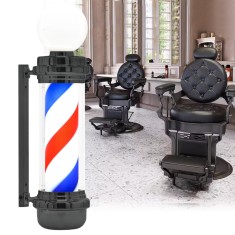 Lampă iluminată cilidrică model Barber Pole negru 88cm