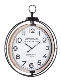 Ceas perete lemn cu rama metal negru natur Ticking 62x7x79 cm