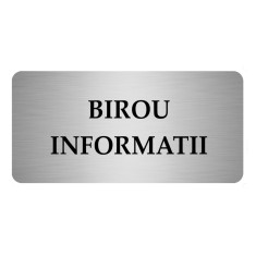 Placuta informativa ABS metalizat argintiu 12x6 cm