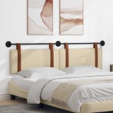 vidaXL Tăblie de pat suspendată Cu lumină LED Crem PU antic 3424021