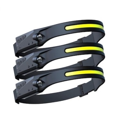 Set 3x Lanterna frontala LED,putere 10W,incarcare USB, baterie 1200 mAH, Rezistenta la apa foto