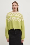 Billabong pulover Palm Forever femei, culoarea verde, EBJSW00123