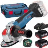 Bosch GWX 18V-10 PSC X-LOCK + 1600A019S0 - Polizor unghiular 125 mm valiza speciala accesorii + Set 2 acumulatori si incarcator Li-Ion 18 V 4 Ah