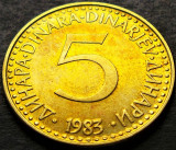 Cumpara ieftin Moneda 5 DINARI / DINARA - RSF YUGOSLAVIA, anul 1983 *cod 2038 - patina frumoasa, Europa