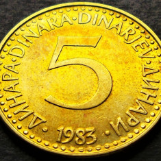 Moneda 5 DINARI / DINARA - RSF YUGOSLAVIA, anul 1983 *cod 2038 - patina frumoasa