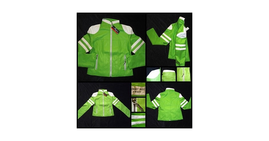 GEACA SCURTA TUNICA DAMA PIELE ECO ELASTICA VERDE CRUD MOTO / FORMULA 1 ...