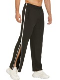 Pantaloni de reabilitare pentru bărbați cu fermoar pe toată lungimea, largi, tip jogging &ndash; Negru/Alb S