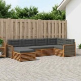 vidaXL Set de canapele de exterior cu pernă 6 pcs Natural și Antracit 3383560