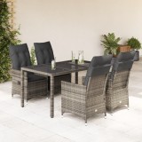 Gossi set mobilier de gradina cu perne, 5 piese, gri, poliratan