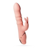 Vibrator Rabbit Crushious Ringlord, 10 Moduri Vibratii, 3 Miscari ale Inelelor Stimulatoare, Silicon, USB, Roz, 24 cm