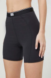 Cumpara ieftin UGG pantaloni scurti femei, culoarea negru, neted, high waist