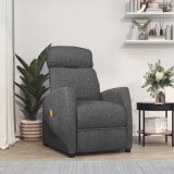 VidaXL Fotoliu de masaj, gri &icirc;nchis, material textil