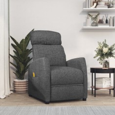 vidaXL Fotoliu de masaj, gri inchis, material textil foto