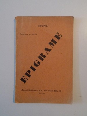 EPIGRAME de GEORG 1938 foto