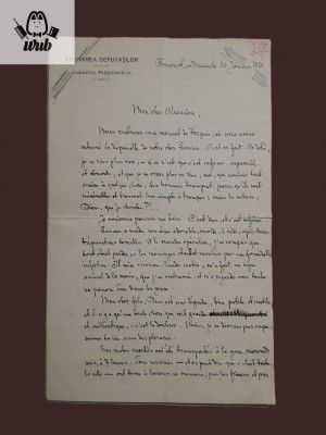 Doua scrisori olografe trimise de Duiliu Zamfirescu fiului sau Alexandru foto