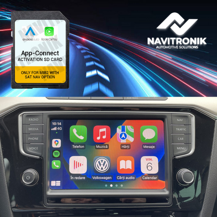SD Card activare App-Connect Apple Carplay Android Auto Volkswagen Golf 7 MK7