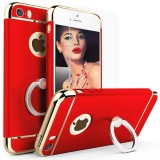 Cumpara ieftin Husa telefon Iphone 6 Plus / 6S Plus offera protectie 360&deg; 3in1 Ultrasubtire - Red S Matte Ring + Folie