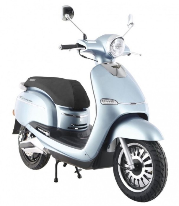 Scuter Electric, Hecht Citis, 3000 W, 45 Km / H, Argintiu/Albastru/Alb Scuter Electric, Hecht Citis, 3000 W, 45 Km / H, Argintiu/Albastru/Alb