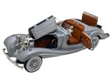 Macheta Mercedes gri 500k special roadster fum, sunet, lumini, deschide tot 1:24