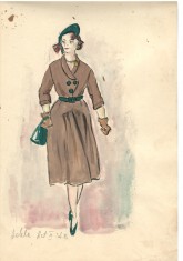 Personaj Adela, costum spectacol, tehnica mixta, 21x29 cm, teatru, scenografie foto