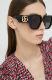 Gucci ochelari de soare femei, culoarea negru