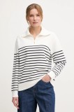 Gant pulover de bumbac femei, culoarea alb, 4200588
