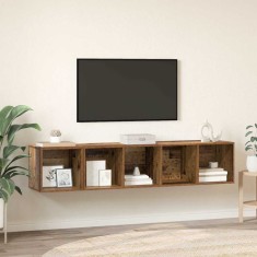 vidaXL Set dulap TV 2 pcs Lemn vechi 37 x 37 x 142.5 cm Lemn compozit