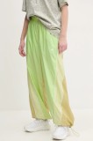 adidas by Stella McCartney pantaloni femei, culoarea verde, cu imprimeu, JI5134