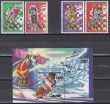 Centrafricana 1990 - J.O. - Albertville, Serie + PA + Colita, MNH, Nestampilat
