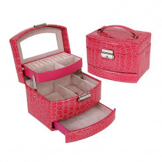 Caseta bijuterii Crocodile Style Pink foto