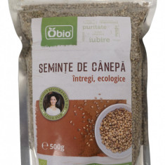 Seminte de canepa intregi raw eco, 500g, Obio