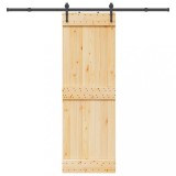 vidaXL Ușă glisantă cu set de feronerie 70x210 cm, lemn masiv de pin