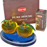 Cadou 2 mere cu suport aromaterapie si ulei Pure House, remediu de armonie in relatii, impachetate in hartie cadou