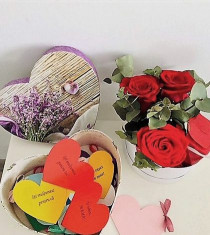 12 Motive Te Iubesc, mesaje-inima, diverse modele pentru cutii, cadou iubit(a), multicolor foto
