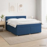 Cumpara ieftin Pat boxspring cu saltea albastru 160 x 200 cm Tesatura