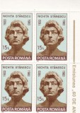 1993 LP 1311- 60 ANI NASTEREA POETULUI NICHITA STANESCU BLOC DE 4 TIMBRE MNH, Nestampilat