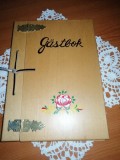 Carte de oaspeti caiet vechi din lemn pentru invitati caiet opinii realizat manual cu foi hartie perforata