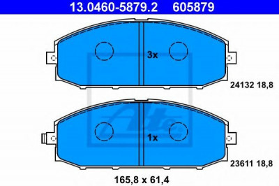 Set placute frana,frana disc NISSAN PATROL V platou / sasiu (1998 - 2016) ATE 13.0460-5879.2 foto