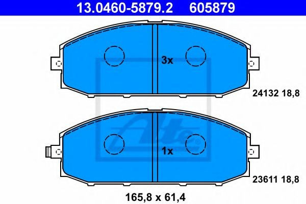 Set placute frana,frana disc NISSAN PATROL V platou / sasiu (1998 - 2016) ATE 13.0460-5879.2