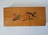 # Penar vechi din lemn - Grafică c&acirc;ine și pisică, perioadă comunistă (22x10 cm)