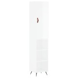 Dulap inalt, alb extralucios, 34,5x34x180 cm, lemn prelucrat